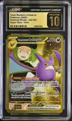 TEAM ROCKET'S CROBAT EX Destined Rivals Hyper Rare #242 CGC Pristine 10 Pokemon - Image 1
