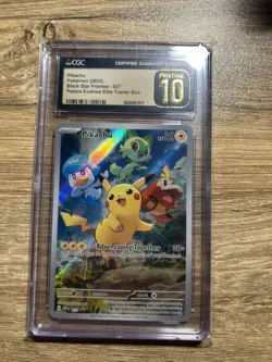 Pokemon Pikachu 027 Holo Black Star Promo Paldea Evolved ETB - CGC 10 PRISTINE - Image 1
