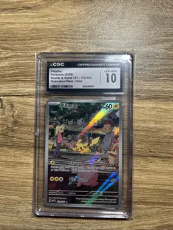 Pokemon CGC 10 Pikachu 173/165 Illustration Rare Holo Scarlet & Violet 151 2023 - Image 1