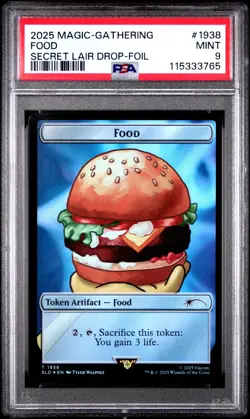 MTG Food FOIL SpongeBob Secret Lair Drop (SLD) Token Magic Card #1938 PSA 9 Mint - Image 1