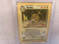 PSA 7 WOTC 1999 Fossil Unlimited Raichu 14/62 Holo Rare Card NM - Image 2