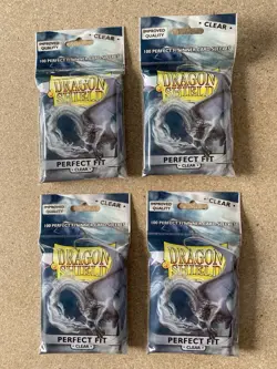 DRAGON SHIELD PERFECT FIT INNER CARD SLEEVES, 4 x 100 SLEEVE PACKS - Image 1