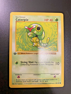 Caterpie 45/102 1st Edition Shadowless Base Set Regular NM - Pokemon Card - Image 1
