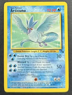 Pokemon TCG Articuno Card 17/62 Fossil Unlimited Non-Holo Rare, LP - Image 1