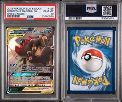 2019 Pokemon Sun & Moon Umbreon & Darkrai GX Tag Unified Minds Psa 10 - Image 3