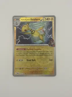 Pokemon Destined Rivals Reverse Holo 074/182 Team Rocket's Ampharos - Image 1