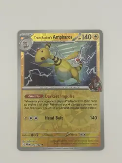 Pokemon Destined Rivals Reverse Holo 074/182 Team Rocket's Ampharos - Image 2