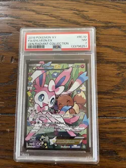 2016 POKEMON XY GENERATIONS RADIANT COLLECTION #RC32 FULL ART/SYLVEON EX PSA 7 - Image 1