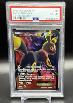 PSA 6 Umbreon EX 119/124 Full Art Holo Rare 2016 Pokemon XY Fates Collide - Image 1