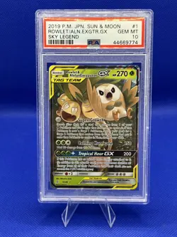 Pokemon TCG Rowlet & Alolan Exeggutor GX 1/236 Mislabeled as JPN PSA 10 Gem Mint - Image 1