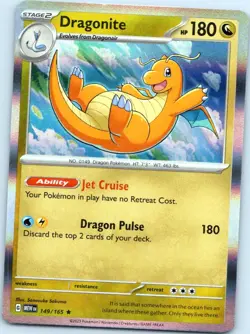 Dragonite 149/165 Rare 151 Pokemon Holo Near Mint - Image 1