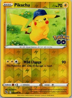Pikachu 028/078 Holo Rare Pokemon GO Pokemon Reverse Holo Near Mint - Image 1