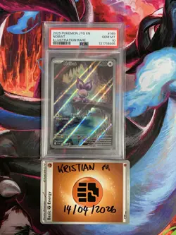 Pokemon Noibat 169/159 PSA 10 Journey Together Illustration Rare - Image 1