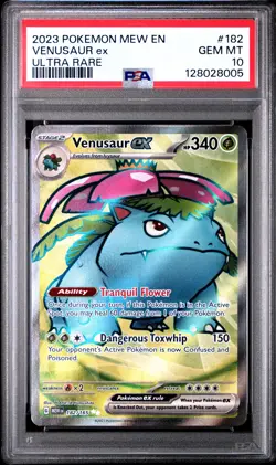 2023 POKEMON MEW EN-151 ULTRA RARE #182 VENUSAUR EX PSA 10 - Image 1