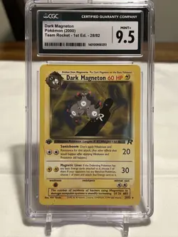 2000 Pokemon Team Rocket 1st Edition Dark Magneton CGC 9.5 28/82 - Image 1