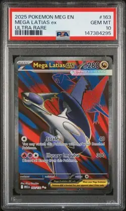 2025 POKEMON MEGA EVOLUTION #163 MEGA LATIAS ex ULTRA RARE PSA 10 Gem Mint - Image 1