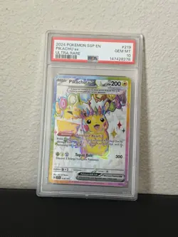 Pokemon Pikachu EX Surging Sparks #219/191 SV08 Gem Mint PSA 10 - Image 1