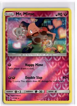 Pokemon TCG Mr. Mime 43/68 Hidden Fates Reverse Holo - Image 1