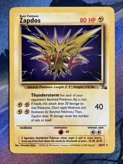 Pokemon 1999 Fossil Unlimited: Zapdos (30/62) MP - Image 1