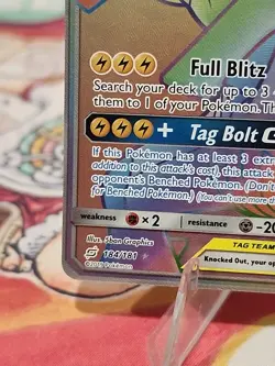 2019 Pokemon Team Up Pikachu and Zekrom GX Rainbow Rare Holo #184 - Image 5
