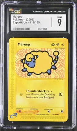 CGC 9 MINT Mareep 2002 Expedition 119/165 Pokemon Card - Image 1