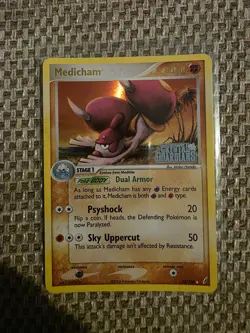 Pokemon Card Medicham 25/100 STAMPED Reverse Holo EX Crystal Guardians NM+ - Image 1