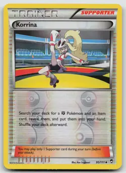 Pokemon Card Korrina Uncommon XY - Furious Fists 95/111 Reverse Holo - Image 1