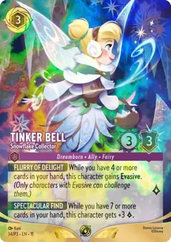Lorcana Tinker Bell Store Championship FOIL Top 8 Card UNPLAYED - Image 1