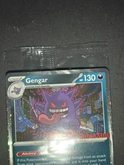 Pokemon Gengar Promo Holo Card GameStop PSA 10 Contender w/ DOUBLE SWIRL 🌀🌀 - Image 2