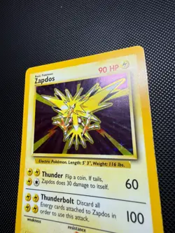 Pokemon TCG Zapdos Holo Rare Card Base Set 16/102, 1999 LP - Image 3