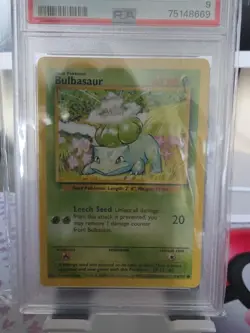 1999 Bulbasaur 44/102 Base Set PSA 9 MINT English Pokemon TCG - Image 2