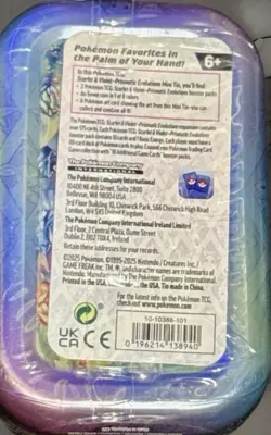 Pokemon TCG Scarlet & violet Prismatic Evolutions sylveon mini tin new sealed - Image 2
