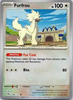 Furfrou 088/131 Prismatic Evolutions Poke Ball Holo Near Mint - Image 1