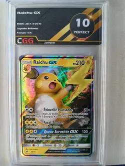 Carte pokemon Francais Raichu GX (SLG 29) Legendes Brillantes CGG 10 26490041 - Image 1
