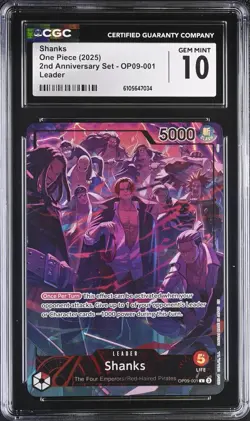 One Piece Shanks OP09-001 2nd Anniversary Set Promo CGC 10 - Image 1