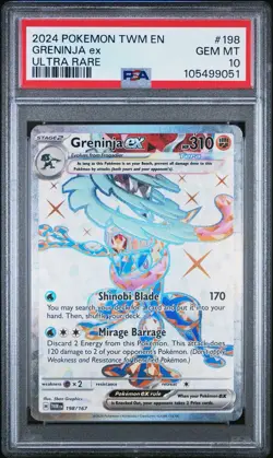 2024 Pokemon TWM En-Twilight Masquerade Greninja Ultra Rare Card #198 EX PSA 10 - Image 1