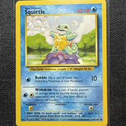 1999 Squirtle 063/102 Base Set Pokemon Card LP Common Clean - Image 1
