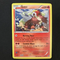 HD GALAXY SWIRL 🌀💫 Entei 14/98 XY Ancient Cosmos Holo Promo Pokemon Card - Image 3