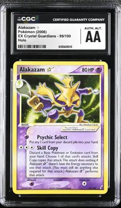 Pokemon Alakazam Gold Star EX Crystal Guardians Holo Rare #99 CGC Authentic Alt - Image 1