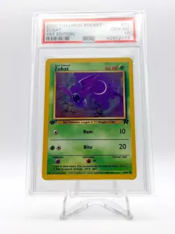 2000 POKEMON TEAM ROCKET ZUBAT 1st FIRST EDITION 70/82 PSA 10 - Image 1