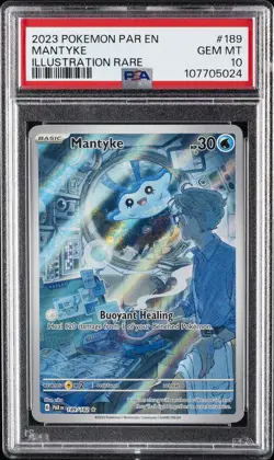 2023 POKEMON PAR EN-PARADOX RIFT ILLUSTRATION RARE #189 MANTYKE PSA 10 - Image 1
