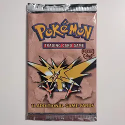 1999 Pokemon WOTC Unlimited Fossil Booster Pack Factory sealed ZAPDOS Unweighed - Image 3
