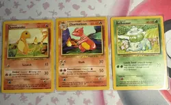 Pokemon Base Set Bulbasaur 44/102, Charmeleon 24/102 Charmander 46/102, LP - Image 1