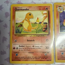Pokemon Base Set Bulbasaur 44/102, Charmeleon 24/102 Charmander 46/102, LP - Image 2