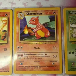 Pokemon Base Set Bulbasaur 44/102, Charmeleon 24/102 Charmander 46/102, LP - Image 3