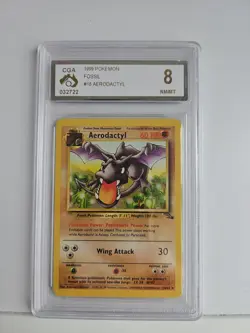 Aerodactyl 16/62 1st Edition Non Holo Pokemon Fossil CGC 8 NM/Mint+ Graded Card - Image 1