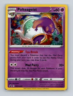 Polteageist SWSH081 Pokemon Sword Shield Black Star Promo Cosmos Holo Card NM+ b - Image 1