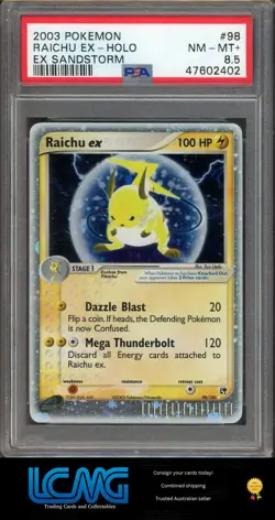 Pokemon TCG Card PSA 8.5 Sandstorm #98/100 Raichu ex - Image 1