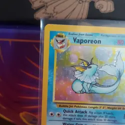 Vaporeon 12/64 Jungle Holo Rare Unlimited Edition 80 HP Pokemon Card 1999 - Image 2