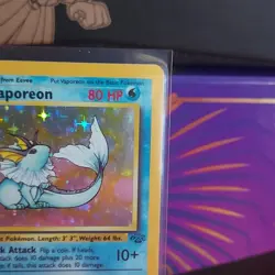 Vaporeon 12/64 Jungle Holo Rare Unlimited Edition 80 HP Pokemon Card 1999 - Image 3